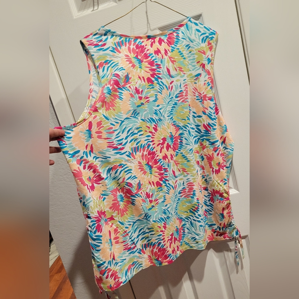 CJ Banks Pink and Blue Sleeveless Tank Top - Picture 4 of 4